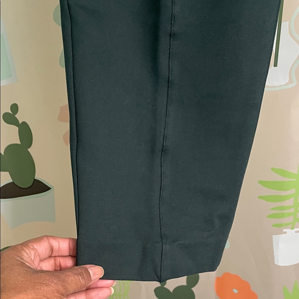 Dark Green Ponte Ankle Pants - Picture 3 of 10